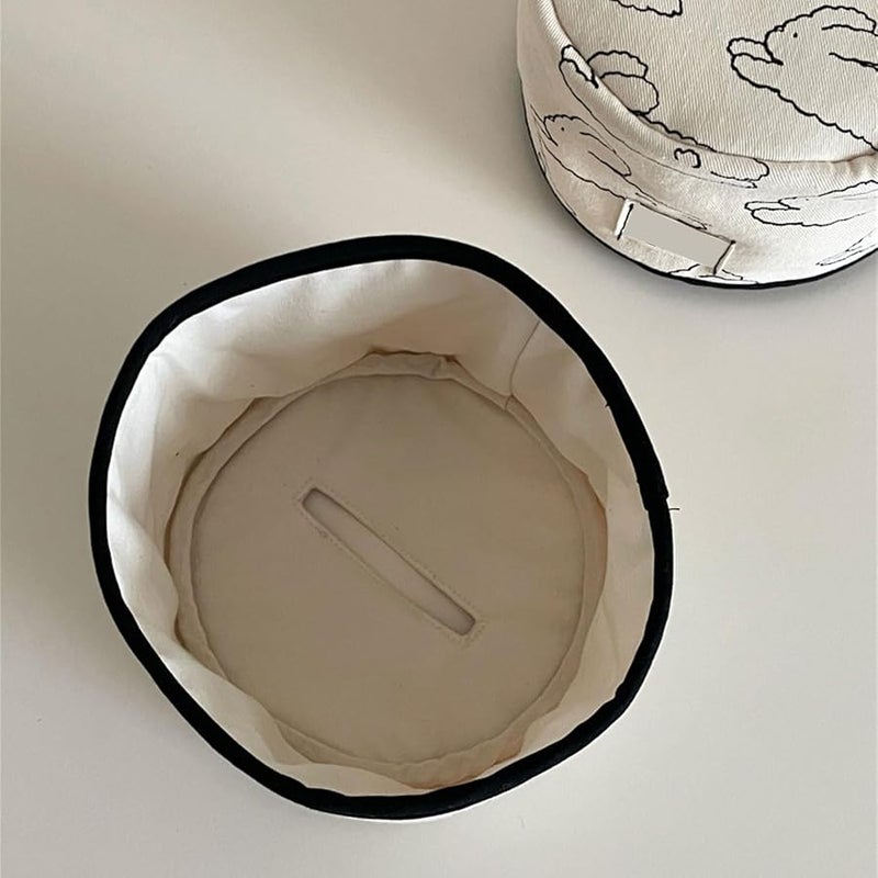 غطية صندوق المناديل القطنية المستديرة الزرقاء، زينة طاولة المطبخ، تصميم موفر للمساحة، هدية - Image 4